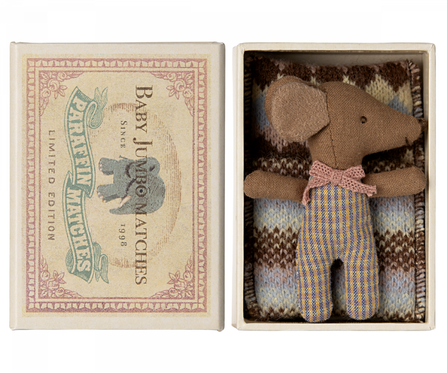 PREORDER SLEEPY WAKEY BABY MOUSE IN MATCHBOX - ROSE (4/1/23)