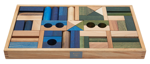 Wooden Blocks In Tray 54 Pcs, Cold