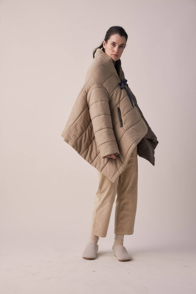 Blanket quilt jacket: M/L / Bronze/Grey / English