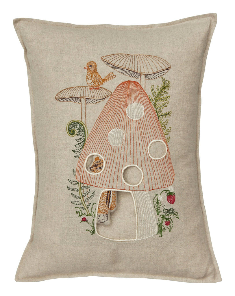 Mushroom House Pocket Pillow: Cover Only