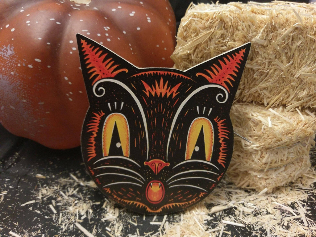 Johanna Parker Halloween Cat Wood Cutout: 5x4