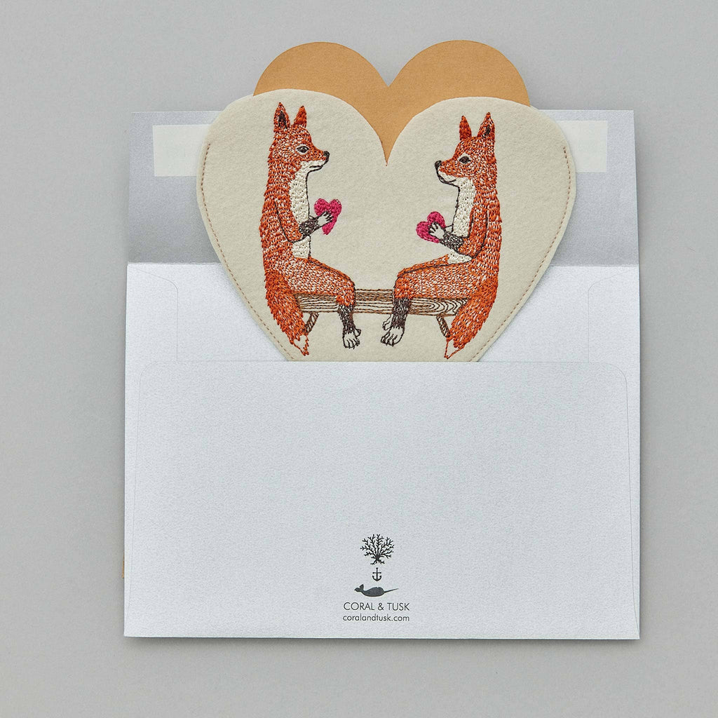 Smitten Foxes Felt Envelope