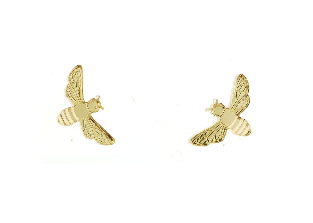 Mirror Gold Bee Posts Earrings
