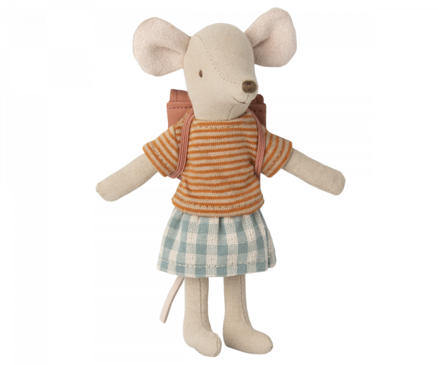 Tricycle mouse, Big sister with bag - Old rose (IN STOCK)