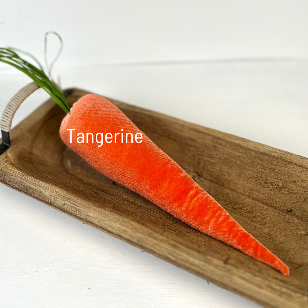 Handmade Velvet Carrots Centerpiece Tablescape Rustic Decor: Tangerine