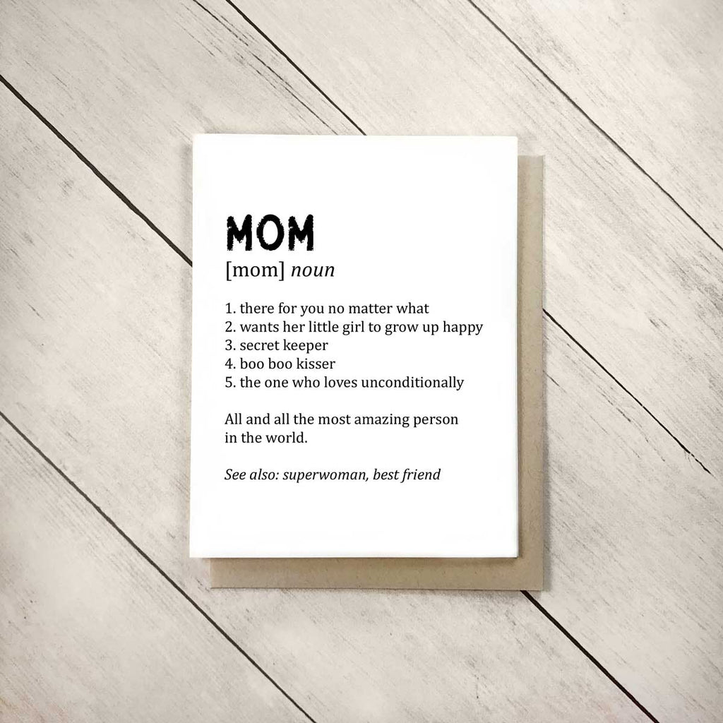 Mom Definition Birthday Mother's Day Card from DAUGHTER