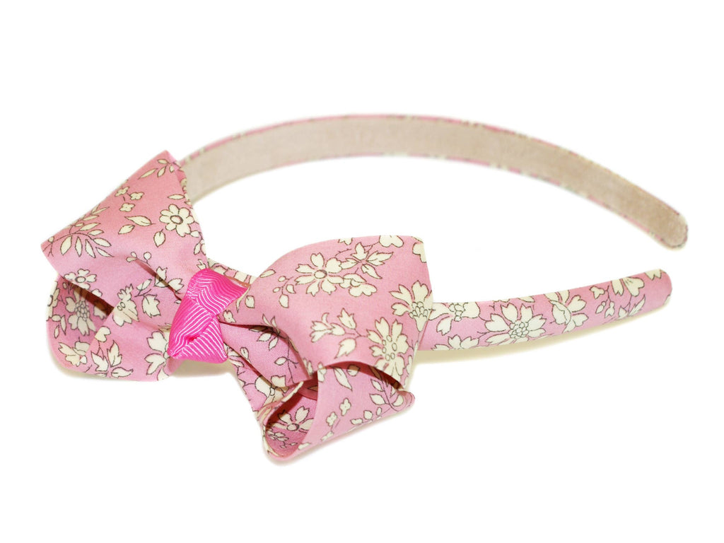 Liberty Capel Turned Bow Alice BandGGAB339 PINK