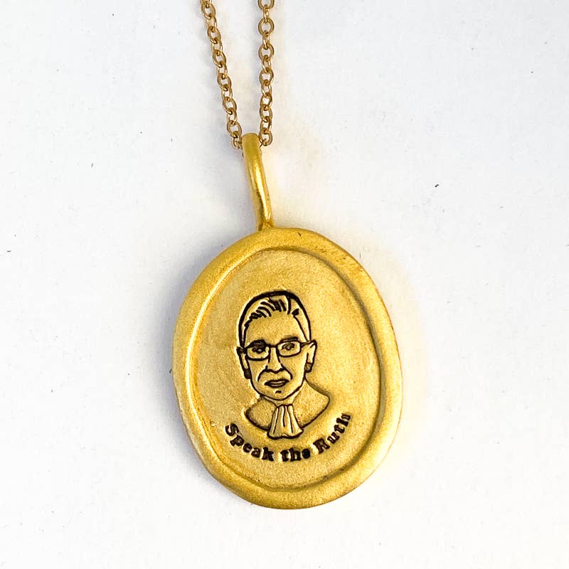 Ruth Bader Ginsburg (RBG) Pendant Necklace Gold