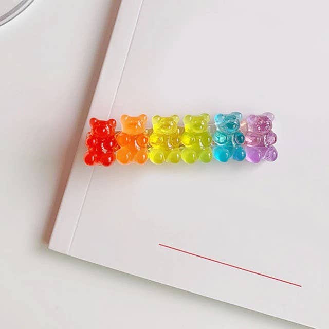 Hair Clip - Rainbow Gummy Bear