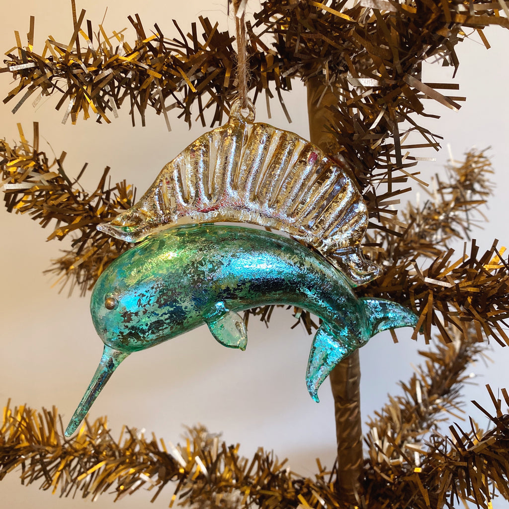 Glass Swordfish Ornament