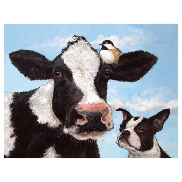 Unlikely Friends Cow & Dog Card