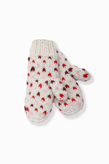 Hand Knit Mini Heart Mittens