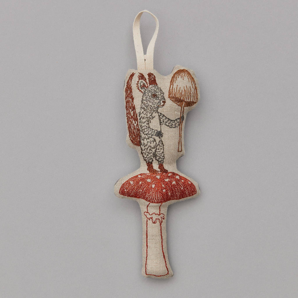 Squirrel with Mushroom Ornament