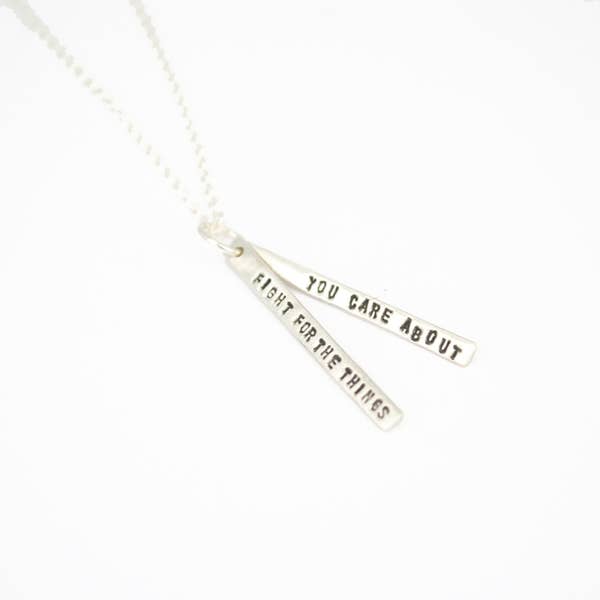 RUTH BADER GINSBURG QUOTE NECKLACE Fight