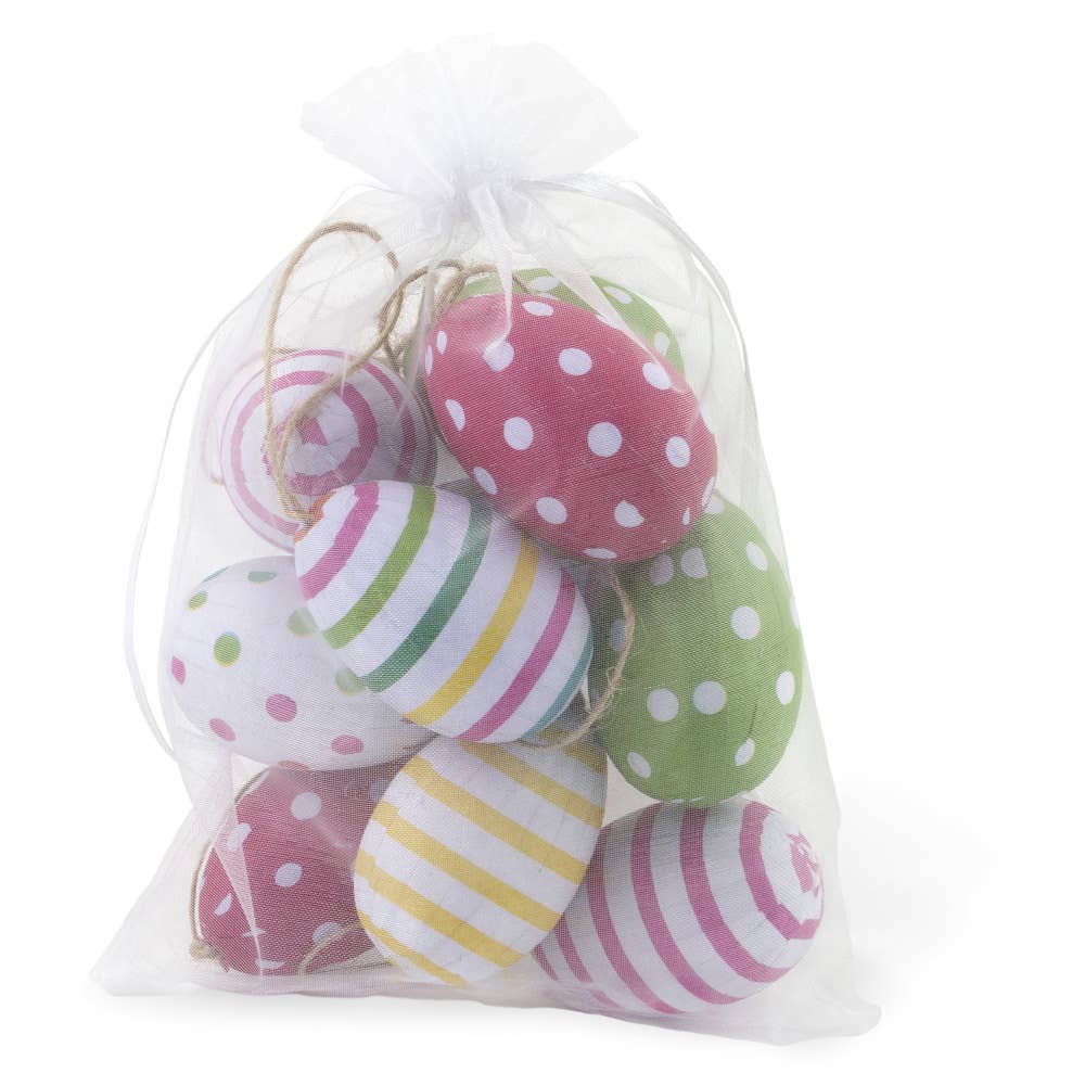 Dots & Stripes Bagged Eggs Easter Décor Bag Of 12