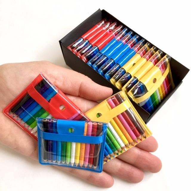 Asst Mini Pencils in Pouch Display