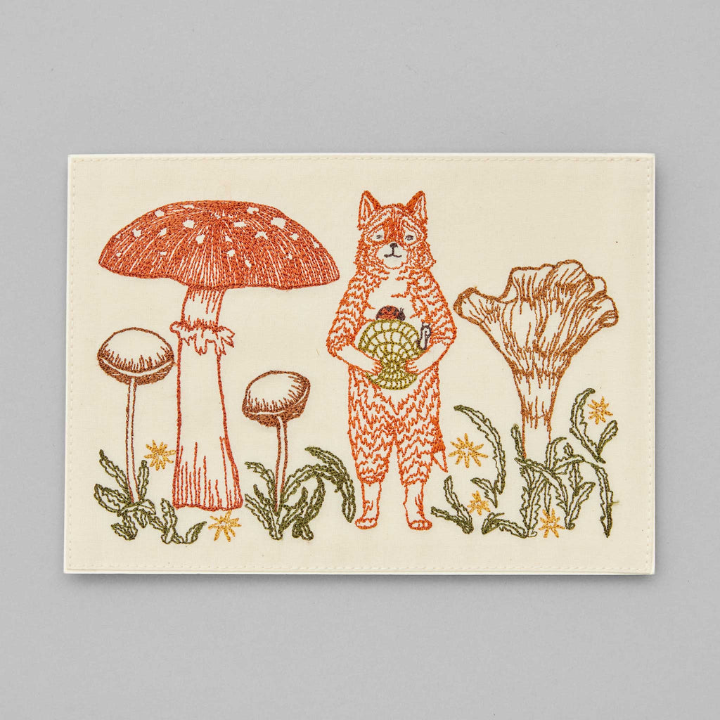 Fox with Mushrooms Card
