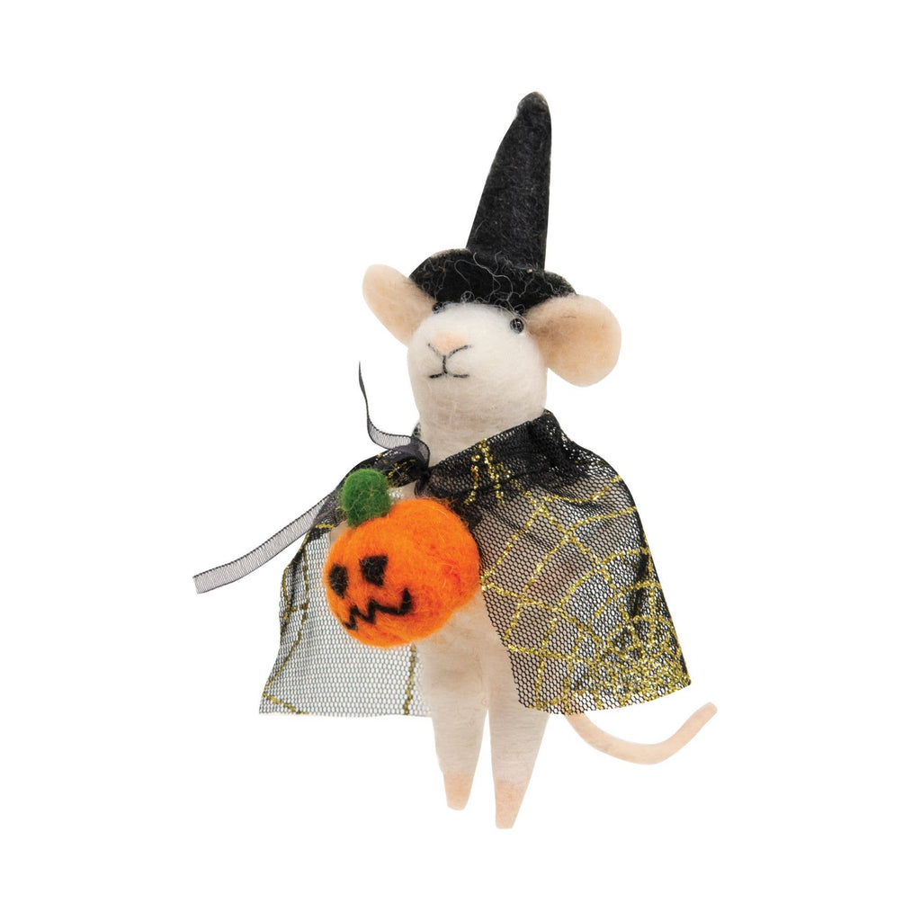 Felted Witch Mouse Ornament