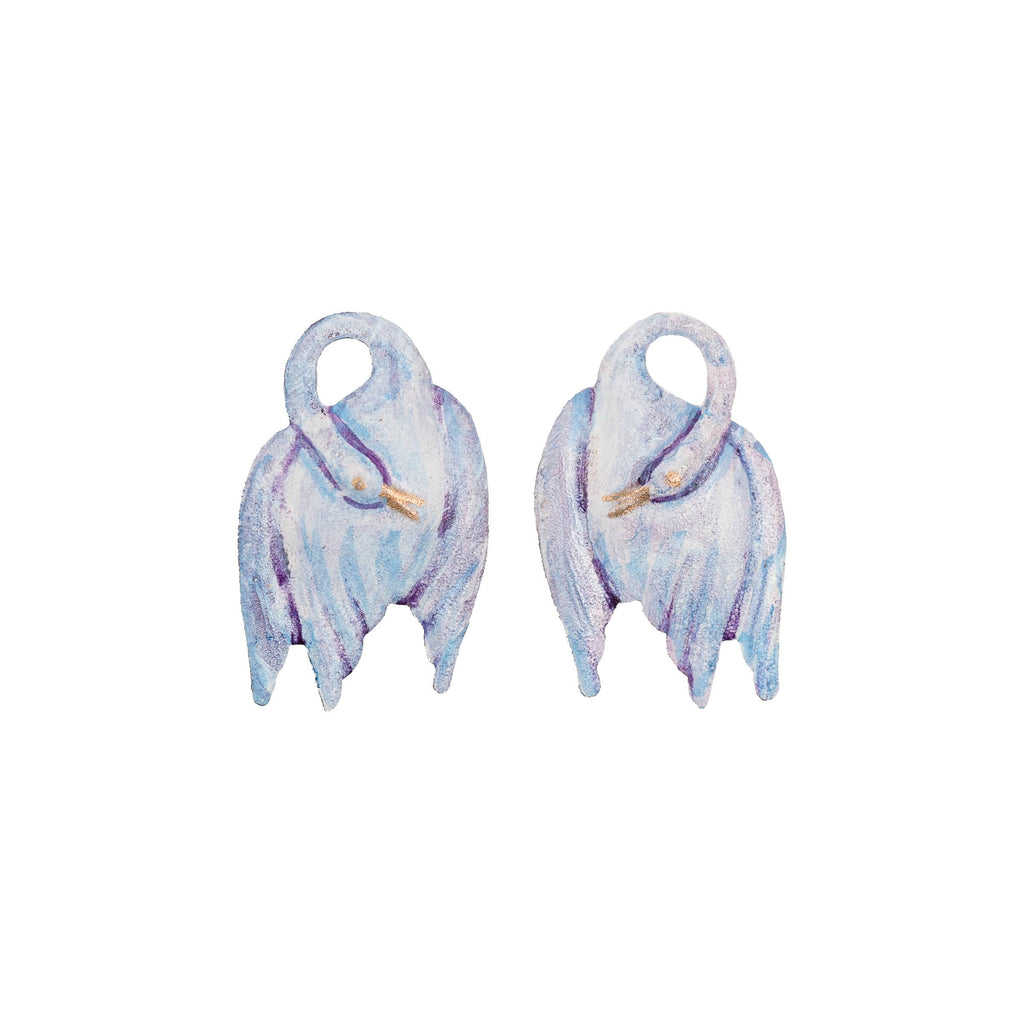 Little Watercolour Swan Earrings