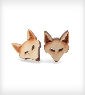 16mm Fox Pierced Earrings