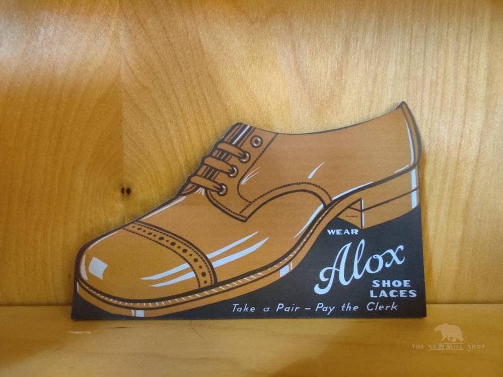Alox Shoe Laces Advertising Display Wood Cutout