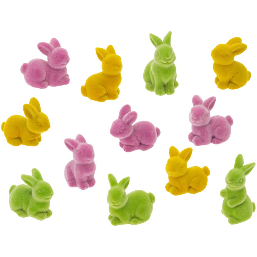 Mini Velvet Bunnies Set Of 12 Easter Assortment