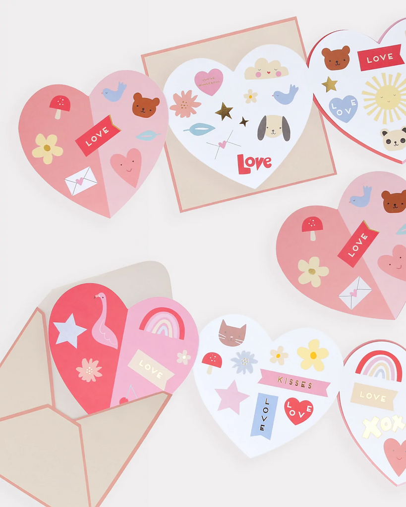 Meri Meri Heart Concertina Valentine Card and Stickers
